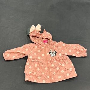 Kids Pink Polka Dot Raincoat with Character Design
